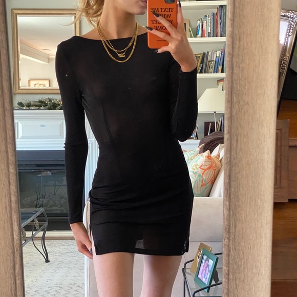 lioness black montana mini dress size xxs